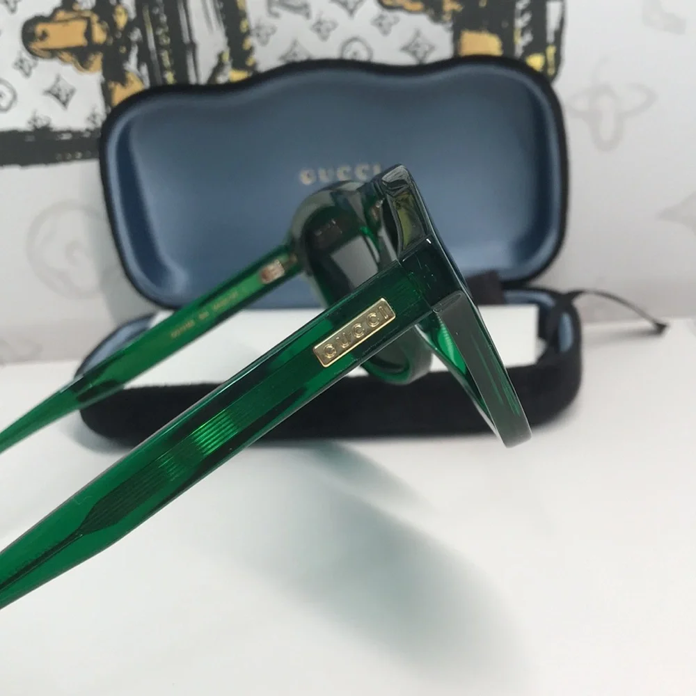 ✨ Brand New Gucci GG1316S 004 Sunglasses – Transparent Green with Green Lenses ✨